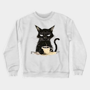 Lazy Cat Drinking Coffee Crewneck Sweatshirt